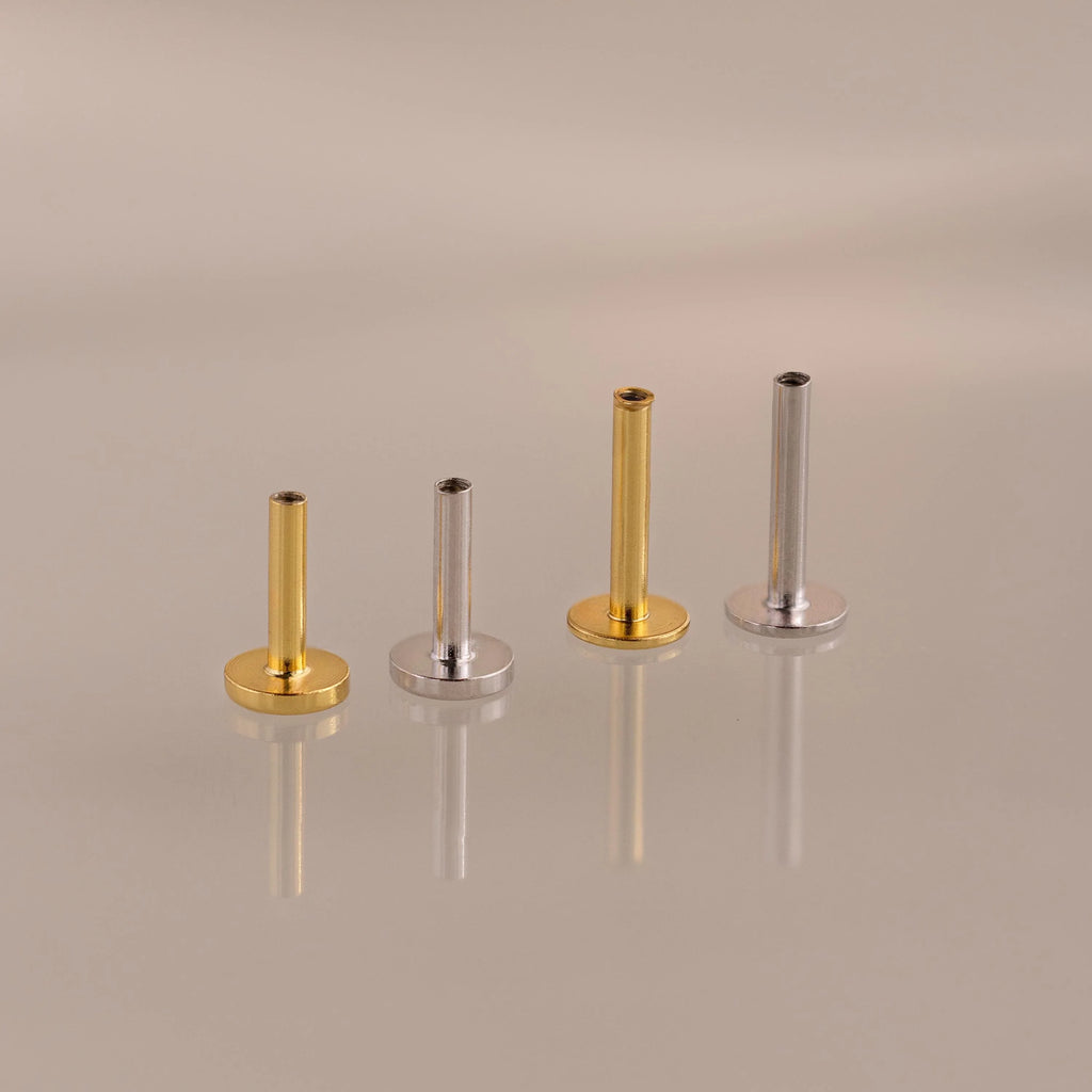 Flatback Posts Silver 18K Gold Plated