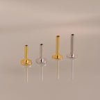 Flatback Posts Silver 18K Gold Plated