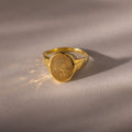 Organic Fingerprint Signet Ring Silver 18K Gold Plated