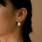 Baroque Pearl Earrings Silver 18K Gold Plated