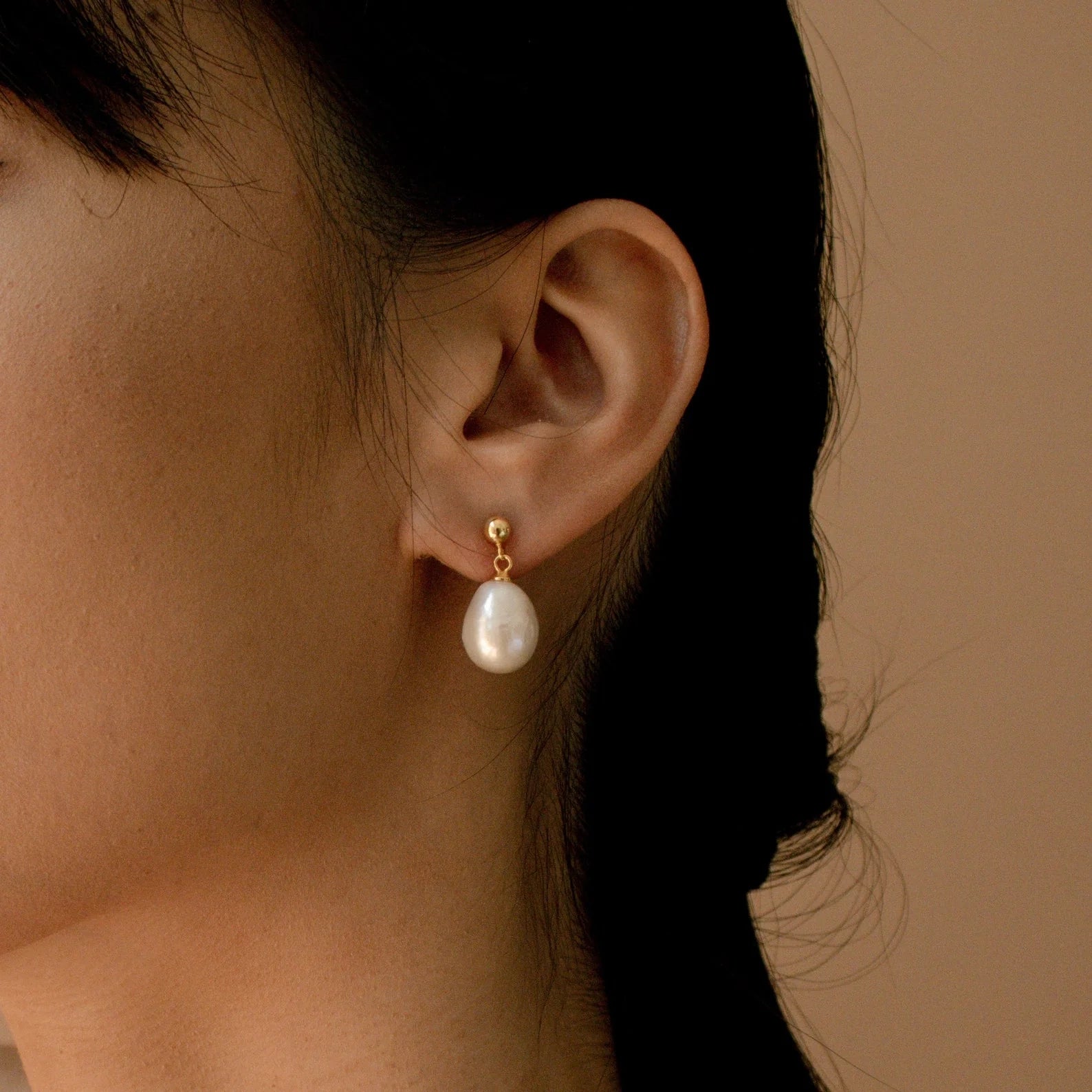 Baroque Pearl Earrings Silver 18K Gold Plated