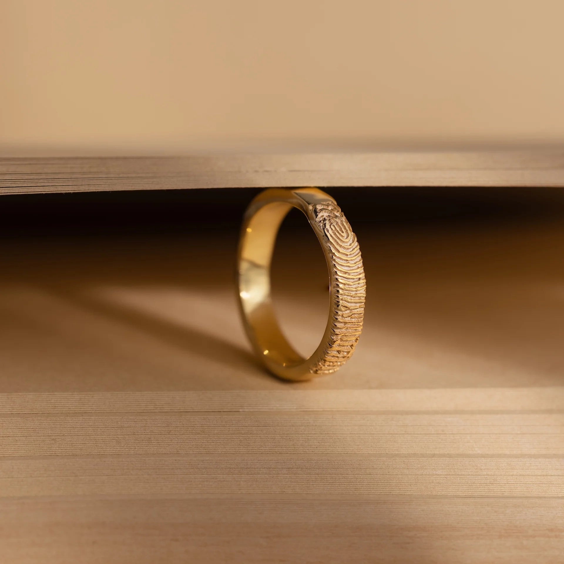 Organic Fingerprint Band Silver 18K Gold Plated