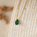 Ophelia Emerald Necklace Silver 18K Gold Plated