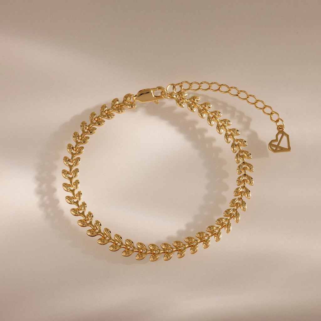 Fishtail Chain Bracelet Silver 18K Gold Plated