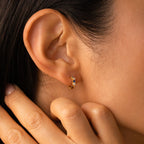 Diamond Angelica Sapphire Huggies Silver 18K Gold Plated