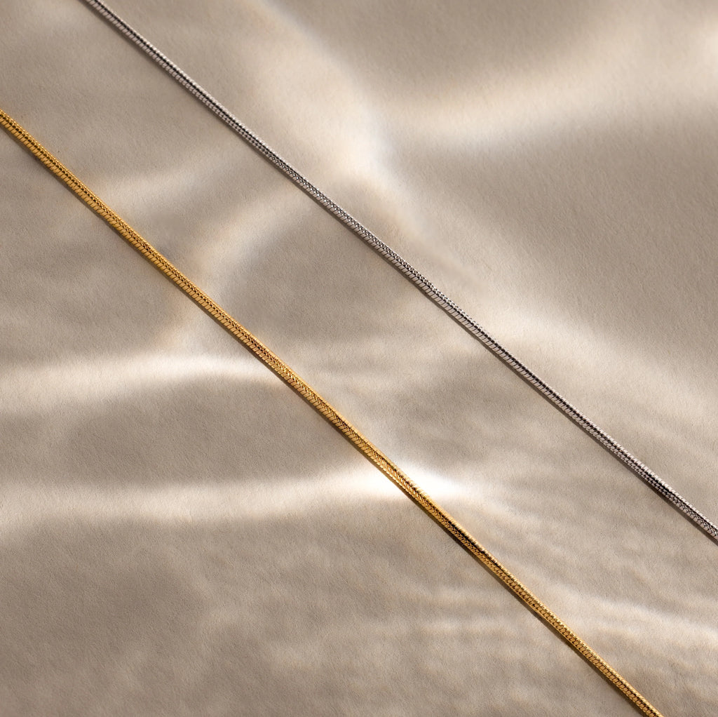 Alice Thin Snake Chain Silver 18K Gold Plated