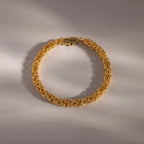 Bold Byzantine Bracelet Silver 18K Gold Plated