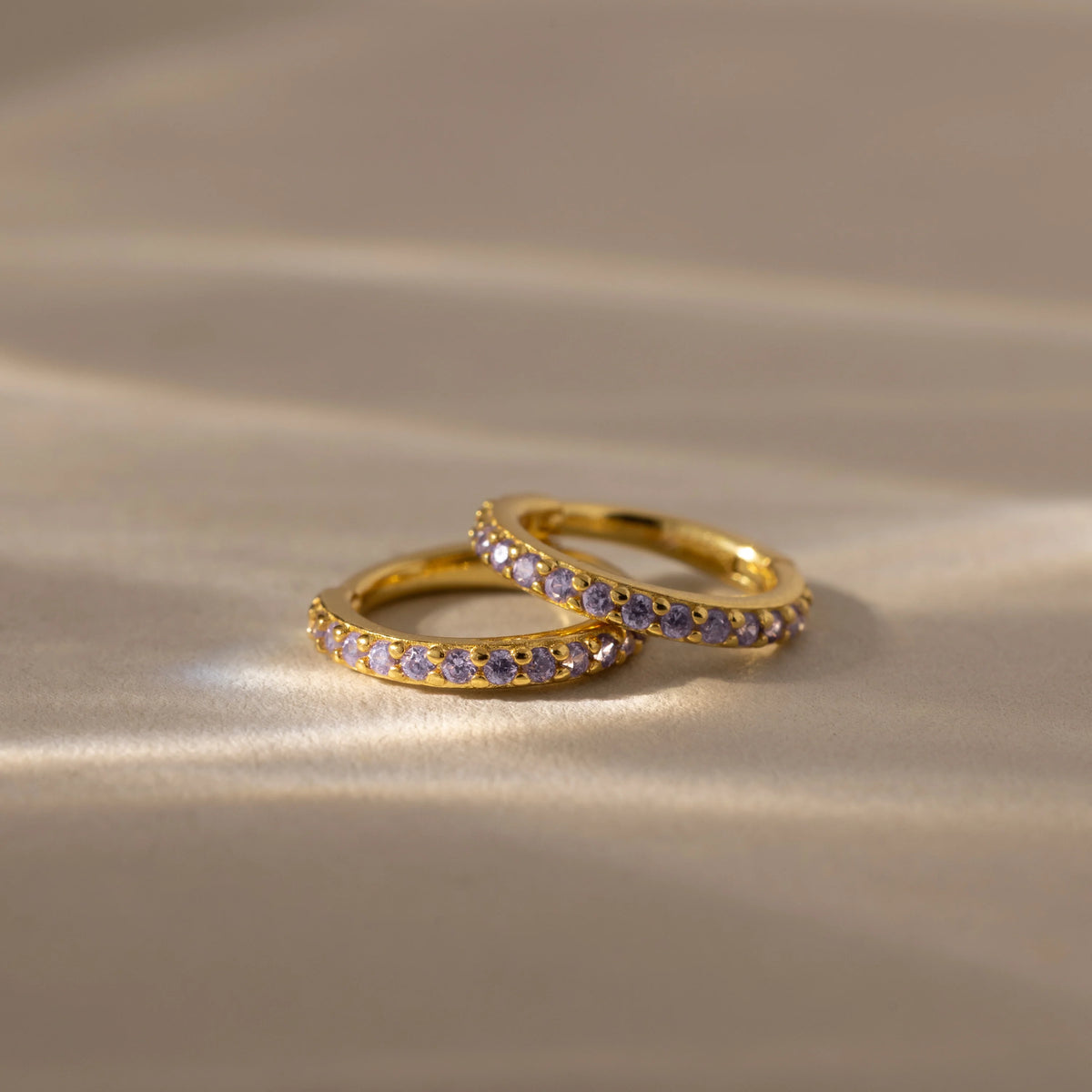 Alexandrite Clicker Huggies Silver 18K Gold Plated