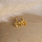 Bubble Letter Studs Silver 18K Gold Plated