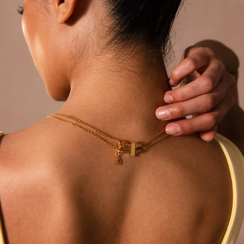 Double Layering Clasp Silver 18K Gold Plated