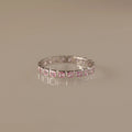 Pink Tourmaline Eternity Bezel Ring Silver 18K Gold Plated