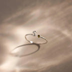 Bubble Initial Birthstone Ring Silver 18K Gold Plated