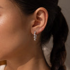Pear Diamond Inside Out Hoops Silver 18K Gold Plated
