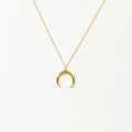 Crescent Moon Necklace Silver 18K Gold Plated