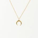Crescent Moon Necklace Silver 18K Gold Plated