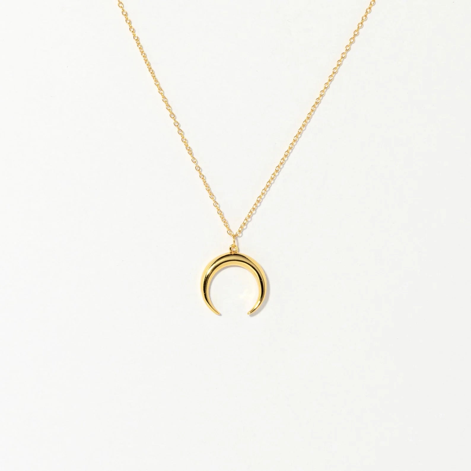 Crescent Moon Necklace Silver 18K Gold Plated