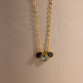 Multiple Teardrop Birthstone Necklace  Silver 18K Gold Plated