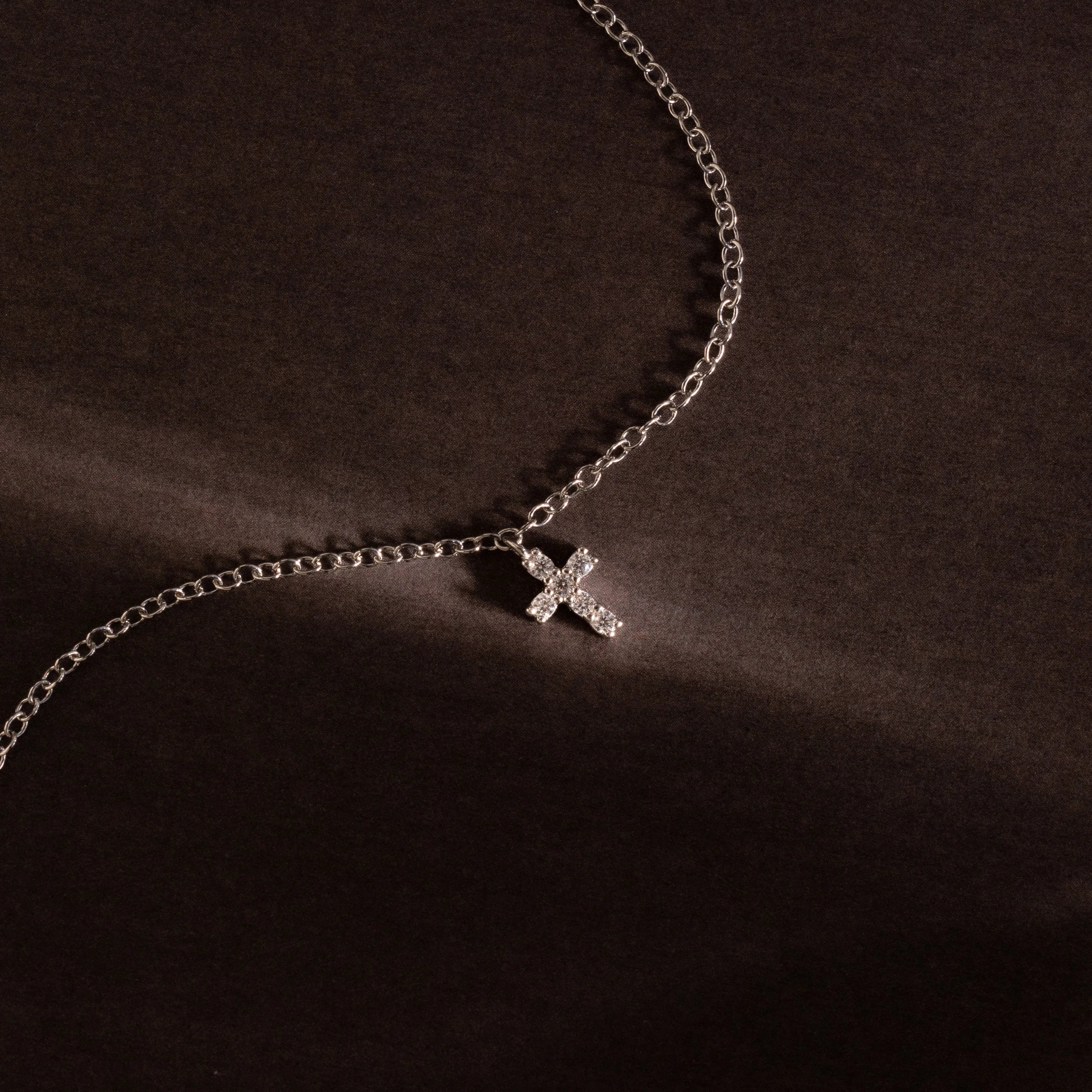 Dainty Cross Charm Bracelet Silver 18K Gold Plated