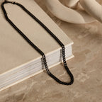 Men's Black Curb Chain Silver 18K Gold Plated