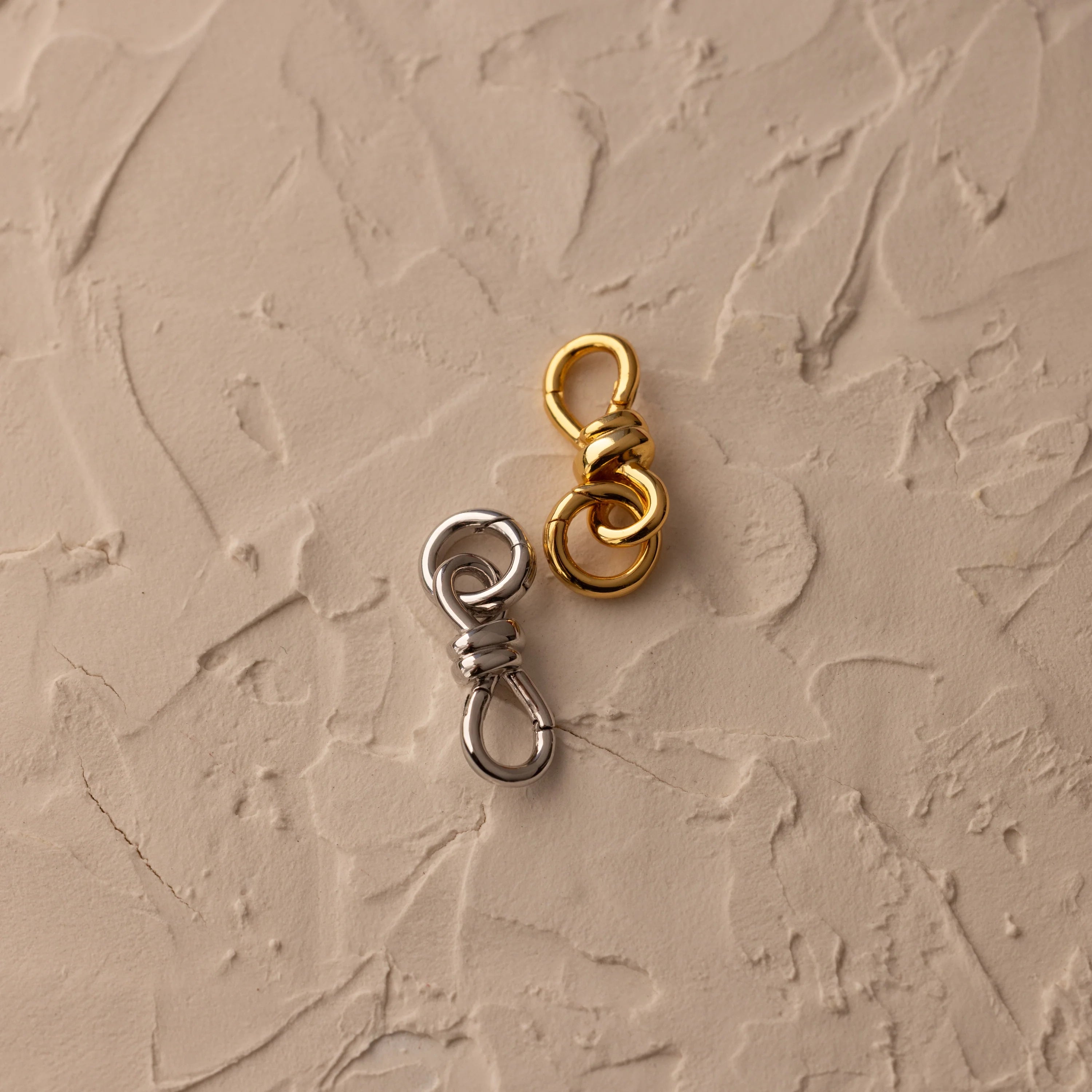 Knot Charm Clasp Silver 18K Gold Plated