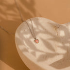 Pink Opal Heart Necklace Silver 18K Gold Plated