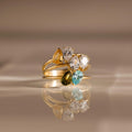 Duo Pear Toi Et Moi Ring Silver 18K Gold Plated