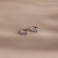 Athena Blue Zircon Huggies Silver 18K Gold Plated
