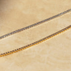 Diamond Tennis Choker Necklace Silver 18K Gold Plated
