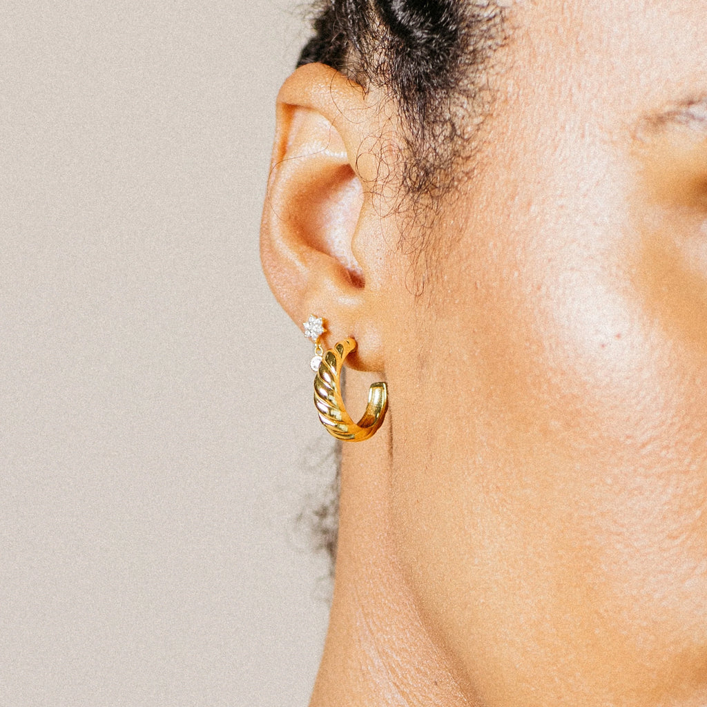 Croissant Hoops Silver 18K Gold Plated