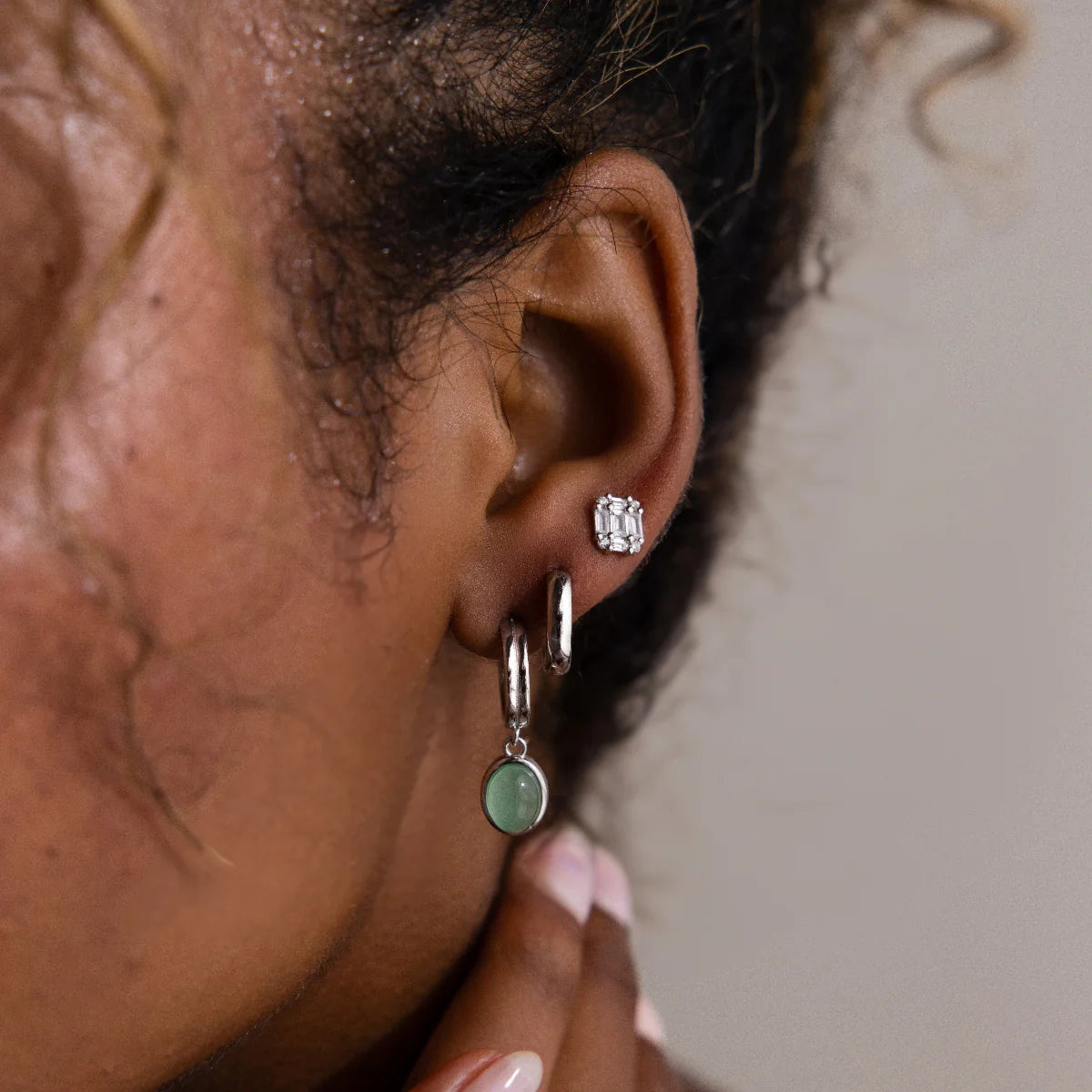 Diamond Studs Silver 18K Gold Plated