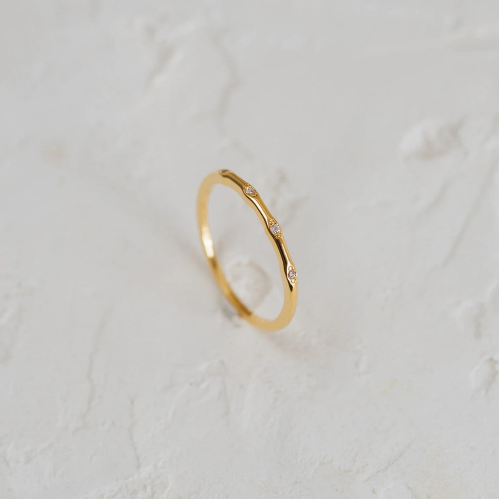 Juliet Diamond Ring Silver 18K Gold Plated