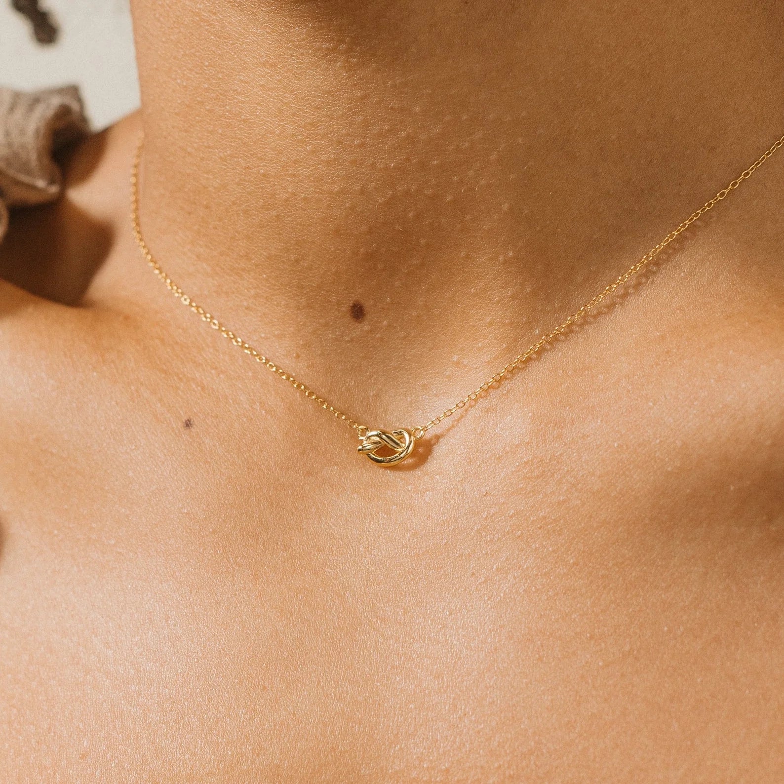 Love Knot Necklace Silver 18K Gold Plated