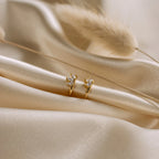 Marquise Diamond Huggies Silver 18K Gold Plated
