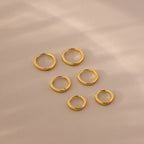 Dainty Huggies Set Silver 18K Gold Plated