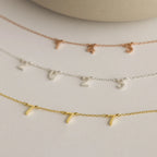Alice Spaced Number Necklace Silver 18K Gold Plated