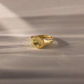 North Star Topaz Signet Ring Silver 18K Gold Plated