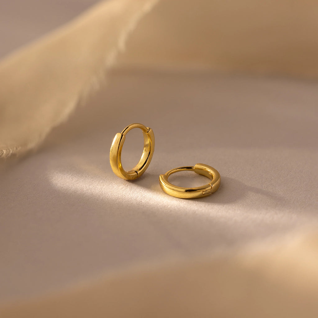 7mm Dainty Huggies Silver 18K Gold Plated