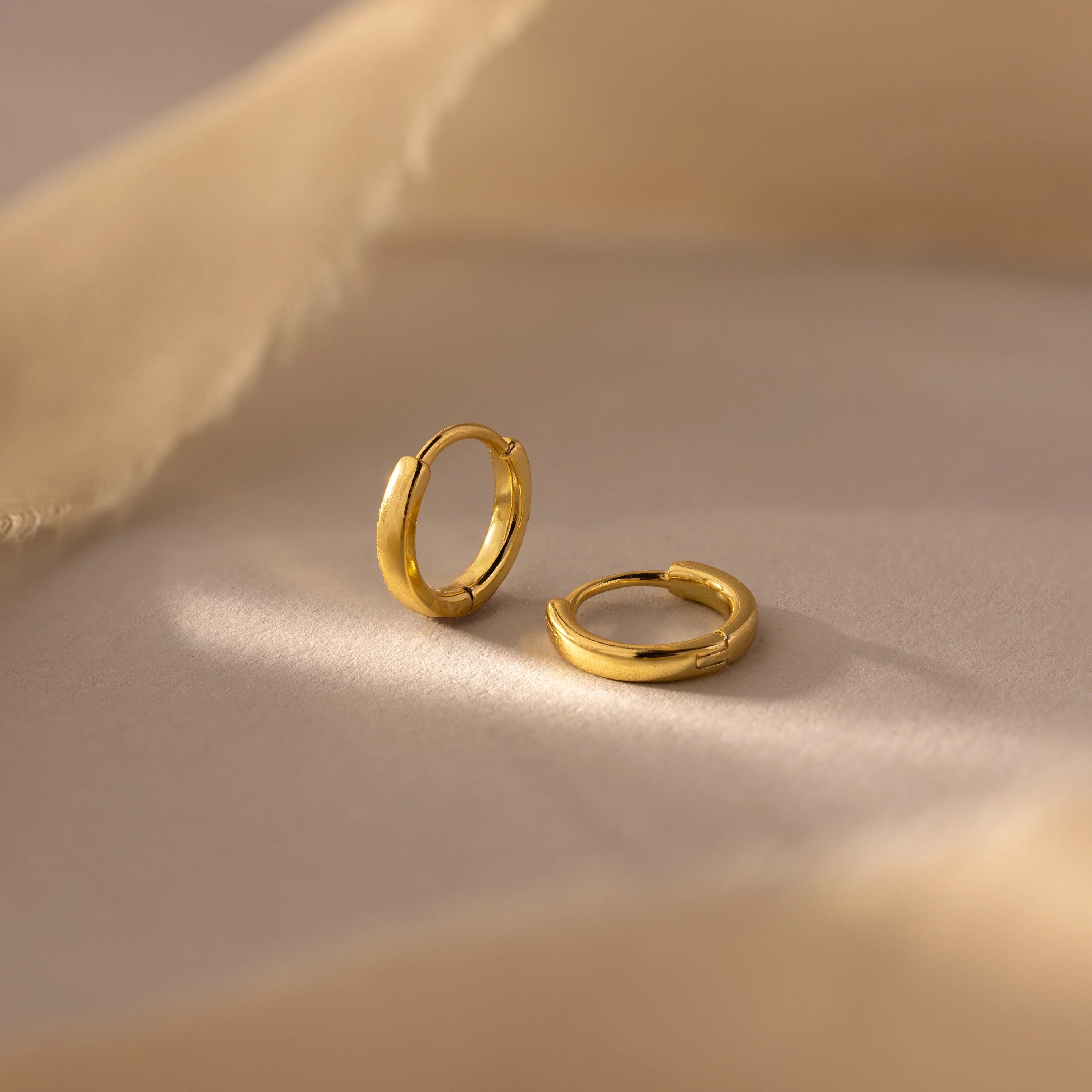 7mm Dainty Huggies Silver 18K Gold Plated
