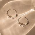 Freshwater Pearl Hoops Silver 18K Gold Plated