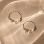 Freshwater Pearl Hoops Silver 18K Gold Plated