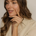 Crescent Pearl Ring Silver 18K Gold Plated