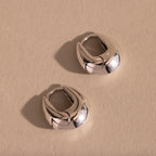 Bold Oval Huggies Silver 18K Gold Plated