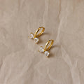 Diamond Bow Huggies Silver 18K Gold Plated