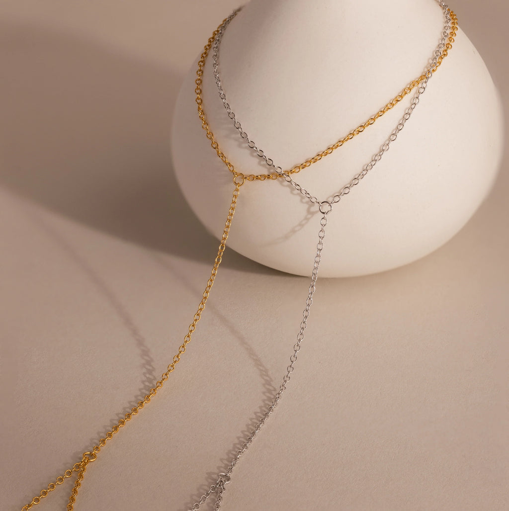 Dainty Hand Chain Bracelet Silver 18K Gold Plated