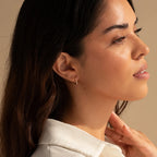 Halo Opal Hoops Silver 18K Gold Plated