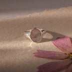 Organic Fingerprint Signet Ring Silver 18K Gold Plated