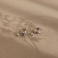 Diamond Butterfly Drop Huggies Silver 18K Gold Plated