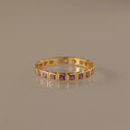 Eternity Bezel Amethyst Ring Silver 18K Gold Plated