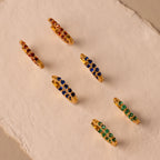 Inside Out Sapphire Huggies Silver 18K Gold Plated
