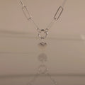 Paperclip Heart Charm Necklace Silver 18K Gold Plated